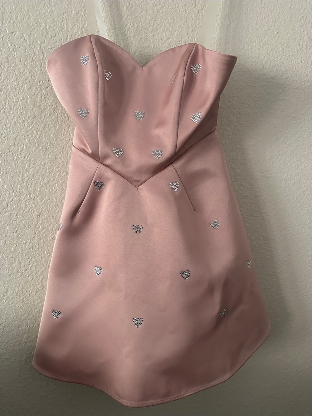 Victoria's Secret Pink Strapless Mini Dress with Silver Heart Accents - Picture 2 of 6